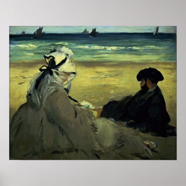 Affiches Manet | On the Beach, 1873 (Devant)