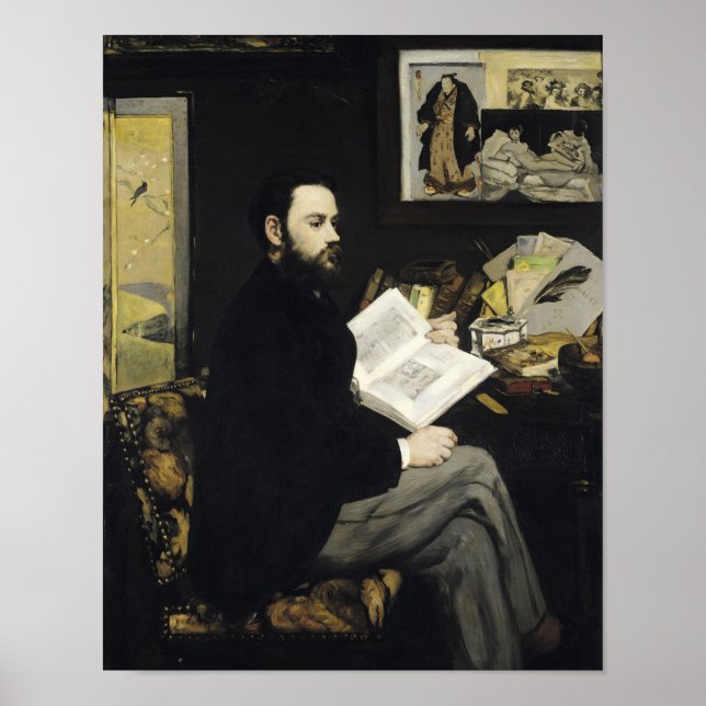 Affiches Manet | Portrait of Emile Zola  1868 (Devant)