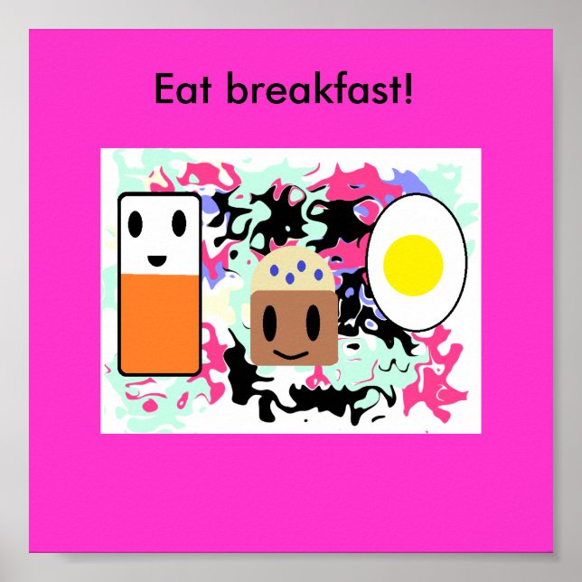 Affiches "Mange le petit-déjeuner !" (Devant)