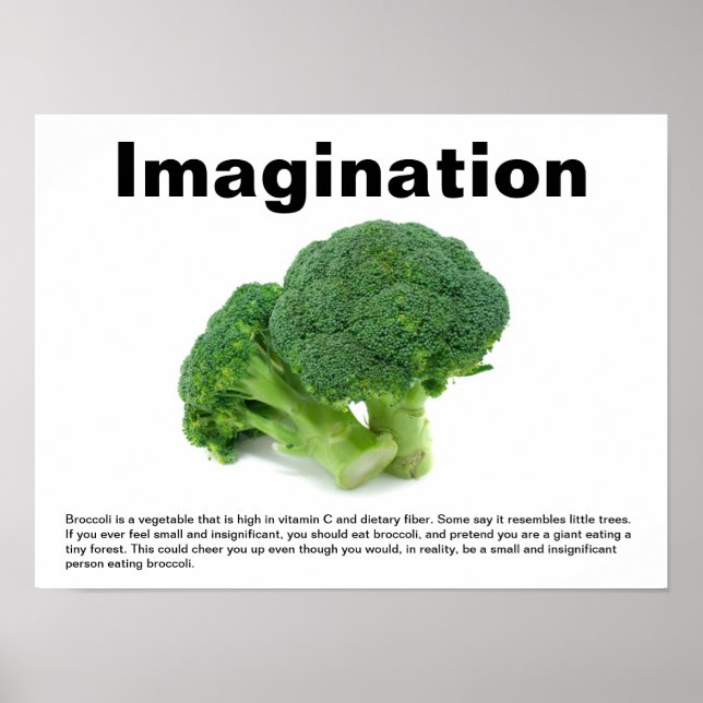 Affiches Manger le brocoli de façon imaginative (Devant)