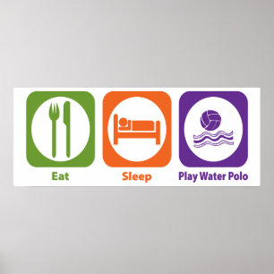 Affiches Mangez le polo d'eau de jeu de sommeil