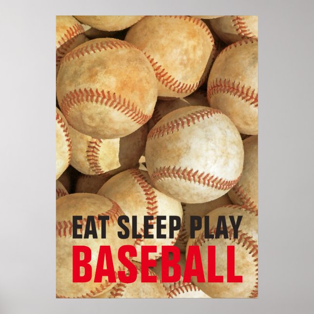 Affiches Mangez Le Sommeil Jouer Baseball Inspiration (Devant)