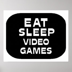 Affiches Mangez les jeux vidéo de sommeil
