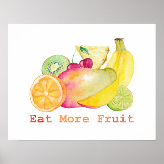 Affiches Mangez plus d'aquarelle de fruits
