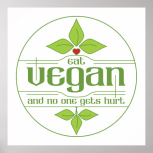 Affiches Mangez Vegan et personne ne se fait mal