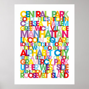 Affiches Manhattan Boroughs Aveugle De Bus