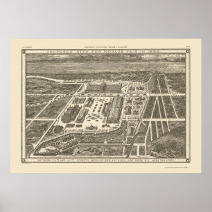 Affiches Manhattan, carte panoramique de NY - 1883