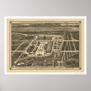 Affiches Manhattan New York Worlds Fair Map 1883