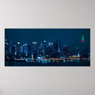 Affiches Manhattan Night Panorama