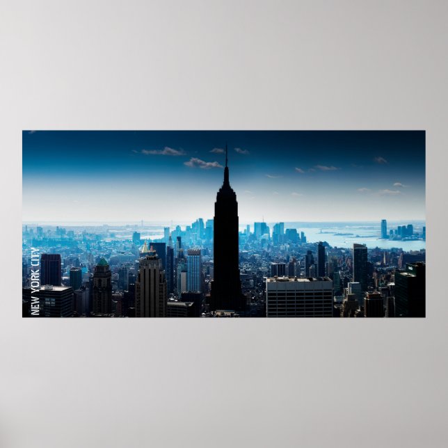 Affiches Manhattan Panorama Avec Empire State Building (Devant)
