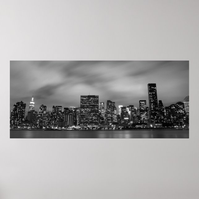 Affiches Manhattan Skyline la nuit (Devant)