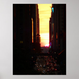 Affiches Manhattanhenge Sunset New York City, Medium
