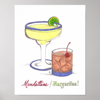 Affiches Manhattans & Margaritas | Personnalisable