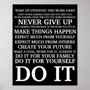 Affiches Manifeste de travail dur