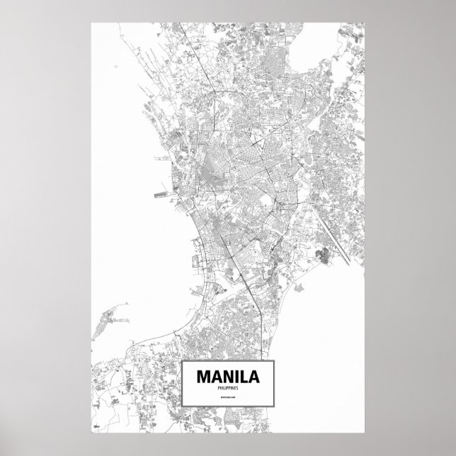 Affiches Manille, Philippines (noir sur blanc) (Devant)