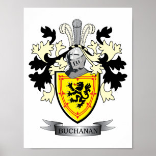 Affiches Manteau de crête de famille de Buchanan des bras