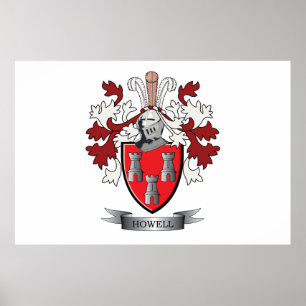Affiches Manteau de crête de famille de Howell des bras