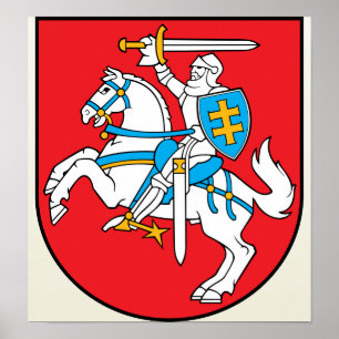 Affiches Manteau de la Lithuanie de détail de bras
