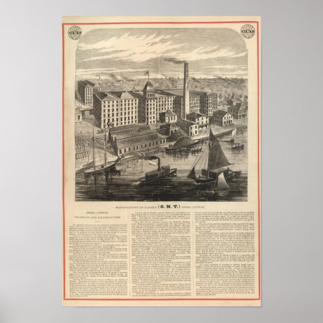 Affiches Manufactory of Clark's ONT Spool Cotton (Devant)