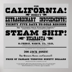 Affiches Manufacture Gold Rush de Californie