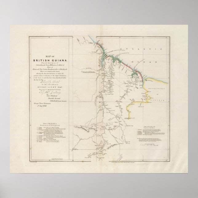 Affiches Map of British Guiana (Devant)
