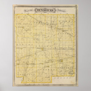 Affiches Map of Hendricks County