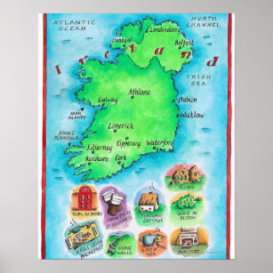 Affiches Map of Ireland