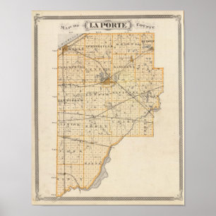 Affiches Map of La Porte County
