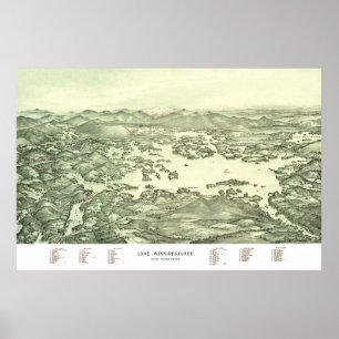 Affiches Map of Lake Winnipesaukee from 1903