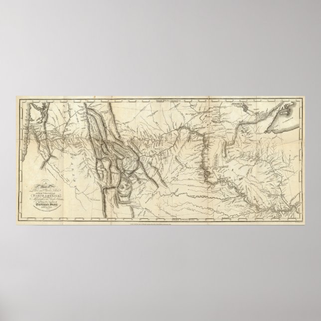 Affiches Map of Lewis and Clark's Track (Devant)