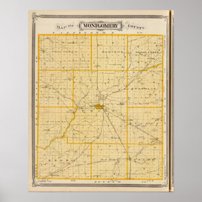 Affiches Map of Montgomery County (Devant)