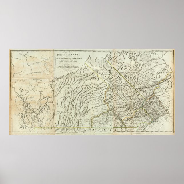 Affiches Map Of Pennsylvania (Devant)