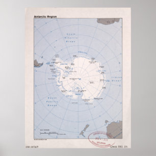 Affiches Map of the Antarctic Region (1982)