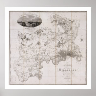 Affiches Map of the County of Middlesex, published 1819 (pr