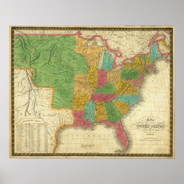 Affiches Map of the United States 2 (Devant)