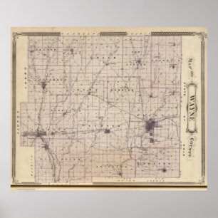 Affiches Map of Wayne County 2