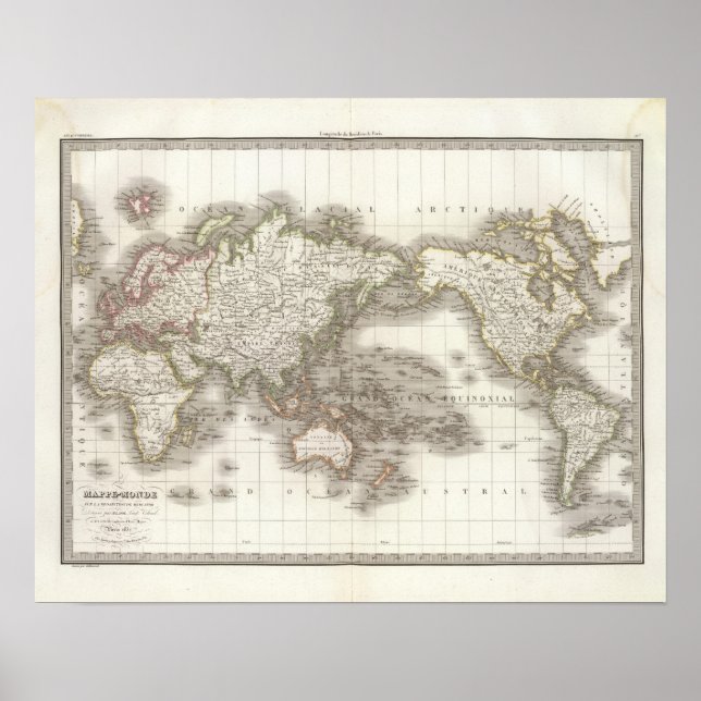 Affiches Mappemonde - Carte du monde (Devant)