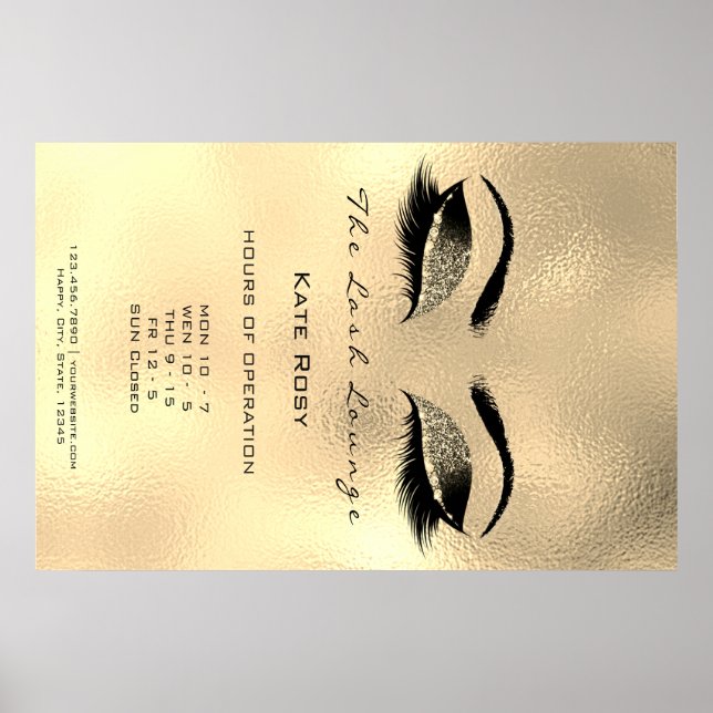 Affiches Maquillage Beauté Salon Browns Beauté Heures d'ouv (Devant)
