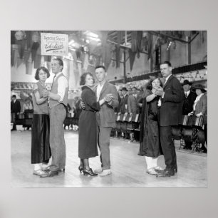 Affiches Marathon Dancers, 1923. Vintage Photo