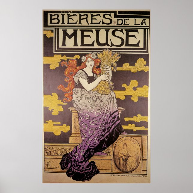 Affiches Marc Auguste Bastard Bieres De La Meuse (Devant)