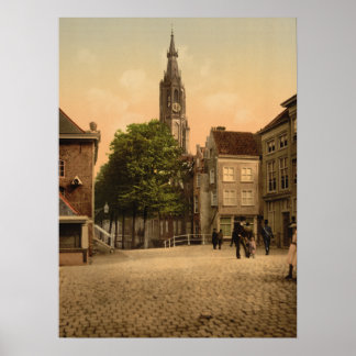 Affiches Marché aux poissons et nouvelle église, Delft, Pay