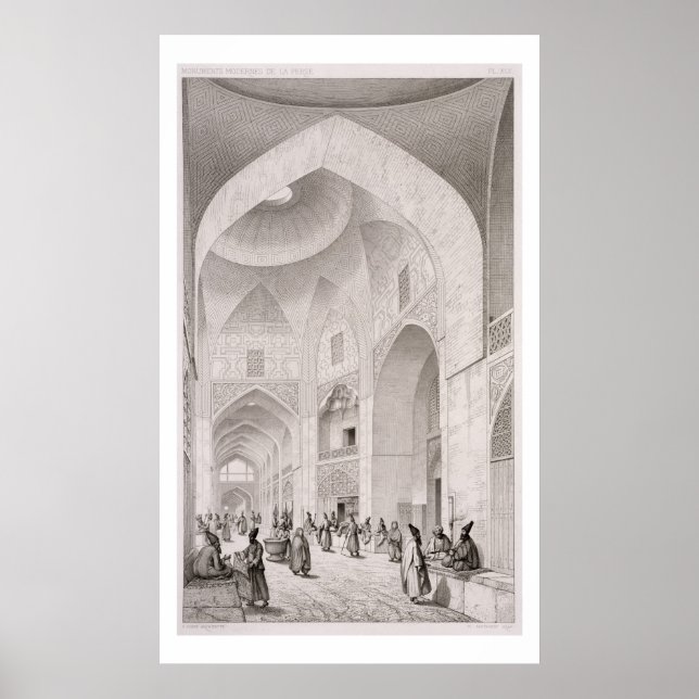 Affiches Marché aux tissus, à Ispahan, de 'Voyage Pittoresq (Devant)