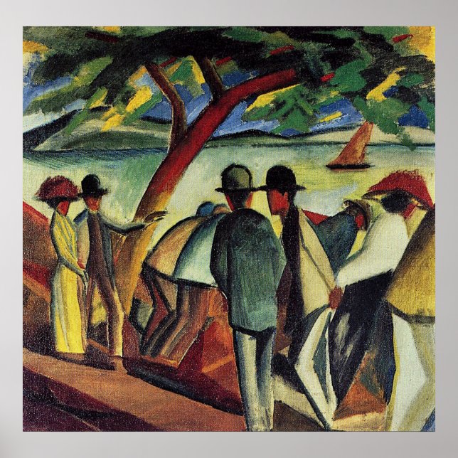 Affiches Marcher sur le lac I d'août Macke (Devant)