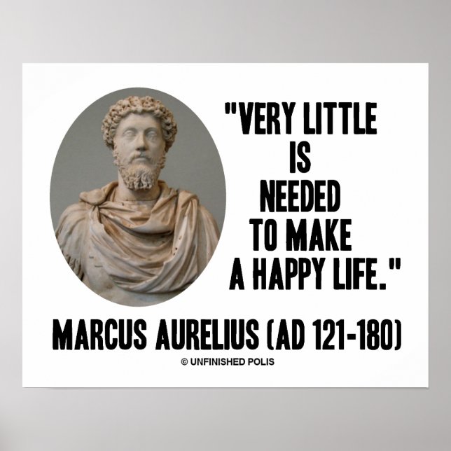 Affiches Marcus Aurelius Très Peu Nécessaire Faire Une Vie  (Devant)