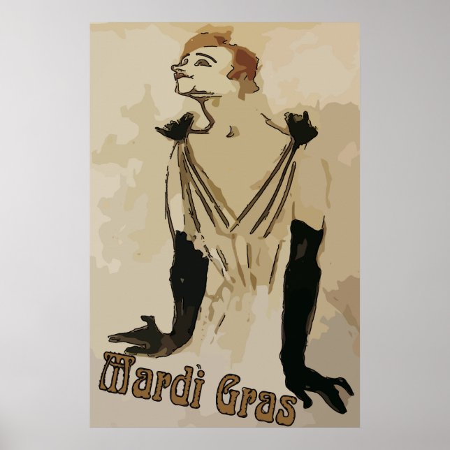 Affiches Mardi Gras Art, Dresser Quartier Français, (Devant)