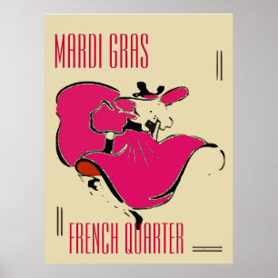 Affiches Mardi Gras Dancer, modifier le texte