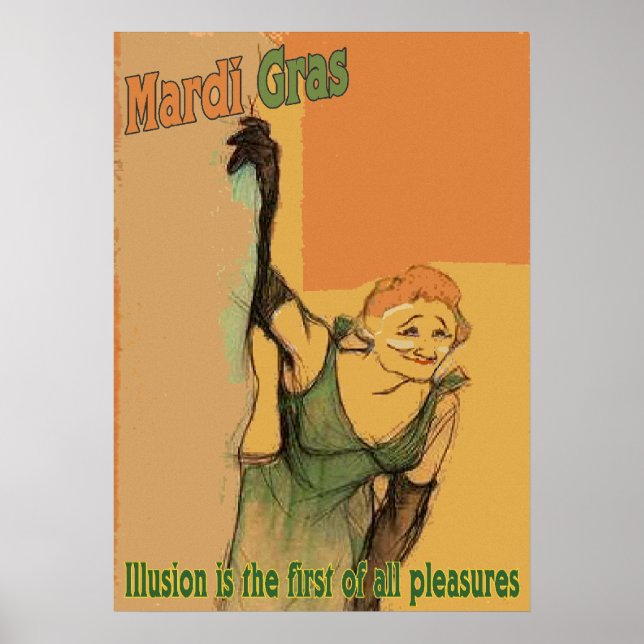 Affiches Mardi Gras-Illusion est le premier de tous les pla (Devant)