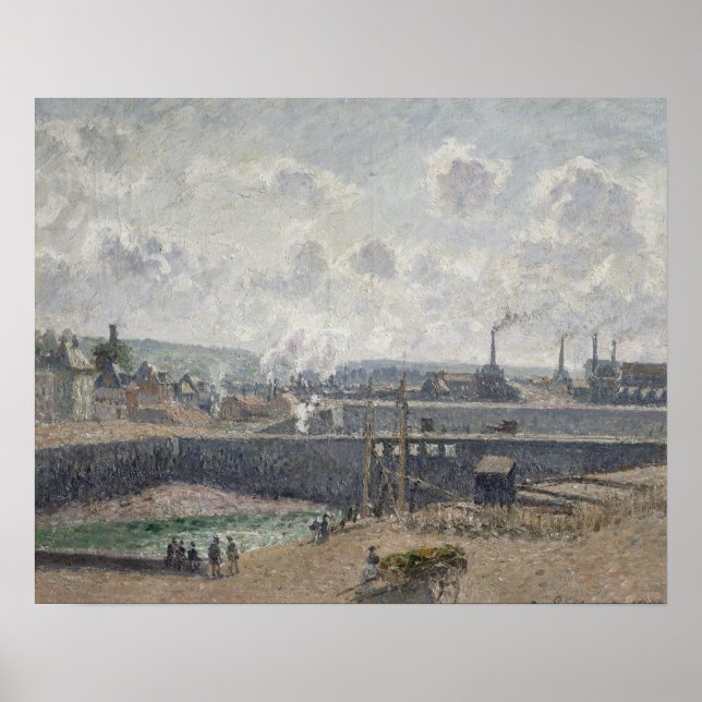 Affiches Marée basse aux quais Duquesne, Dieppe, 1902 (Devant)