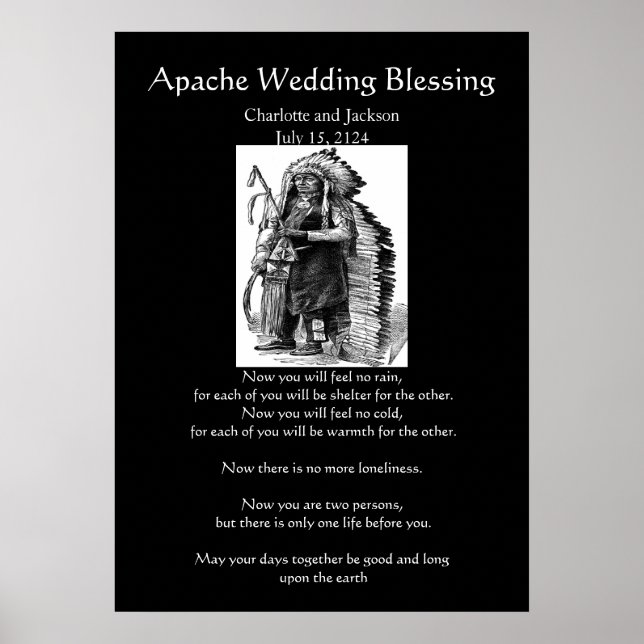 Affiches Mariage Apache Bénédiction Dakota-Sioux Cheif (Devant)