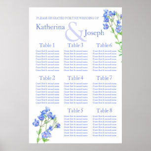Affiches Mariage bleu Speedwell Planner Table Planner 1-8